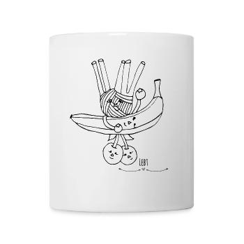 Surfer aus Gemüse und Obst - Tasse - Weiß - Vorne