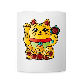 Chat porte-bonheur chinois - Mug blanc - blanc - Devant