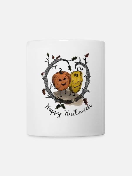 Kürbisse Happy Halloween - Tasse - Weiß