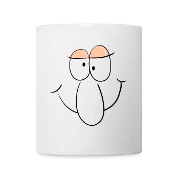 Schönes Gesicht - Auge - Nase - Mund - Geschenk - Tasse - Weiß - Vorne