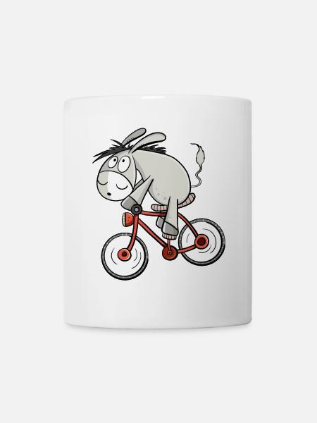 Esel Fährt Fahrrad I Drahtesel I Radeln Geschenk - Tasse - Weiß