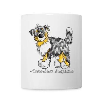 Australian Shepherd – Aussie – t-shirt design - Mug - white - Front