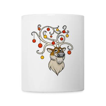 Renne festif - Mug blanc - blanc - Devant