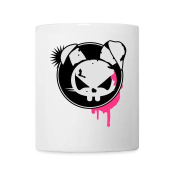 A grunge sticker with a rabbit head - Mug - white - Front