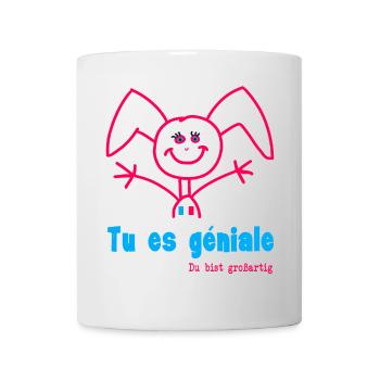 Du bist genial auf Französisch - Tasse - Weiß - Vorne