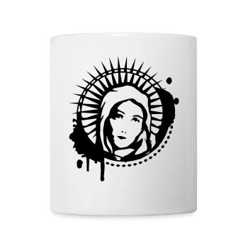 Maria Portrait Graffiti Schablone - Tasse - Weiß - Vorne