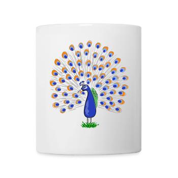 Bunte Pfauenfeder Illustration - Tasse - Weiß - Vorne