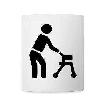 Behinderte Person hinter Rollator # - Tasse - Weiß - Vorne