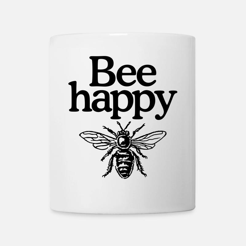 Bee happy - Bienen, Imkerei, Imker - Tasse - Weiß