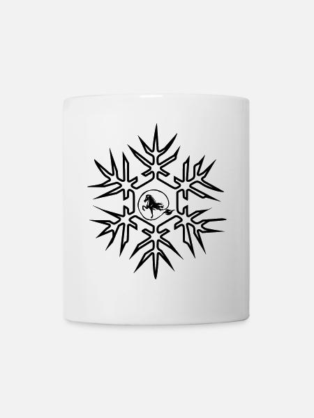 Islandpferd mit Eiskristall tolles Wintermotiv - Tasse - Weiß