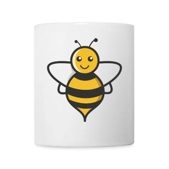 Süße Biene Cartoon Natur Design - Tasse - Weiß - Vorne