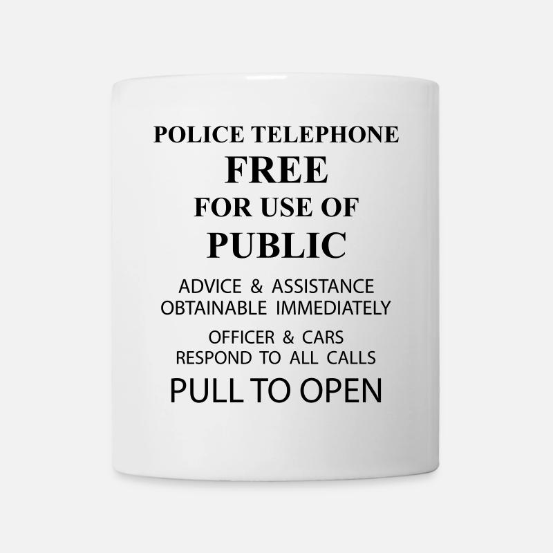 police box text - Tasse - Weiß