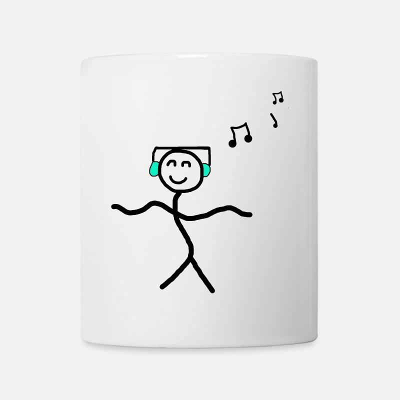 Musik Tanzen Happy Strichmännchen - Tasse - Weiß