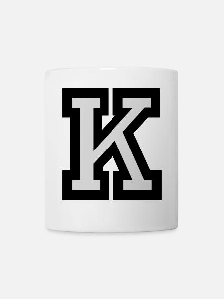 Buchstabe K - Tasse - Weiß