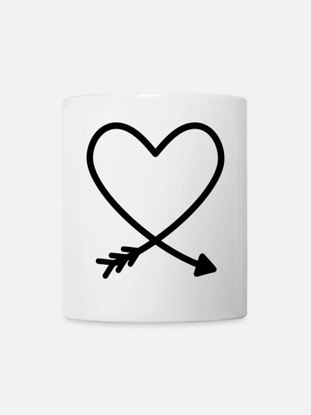 Herz Pfeil Liebe Freundschaft Kraft Geschenkidee - Tasse - Weiß