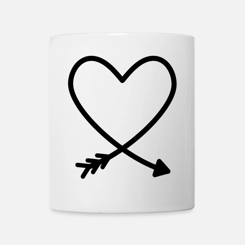 Herz Pfeil Liebe Freundschaft Kraft Geschenkidee - Tasse - Weiß