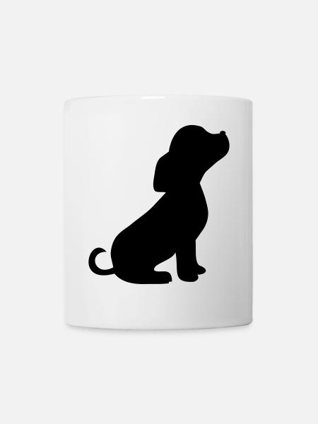 Süßer Welpe Silhouette  - Tasse - Weiß