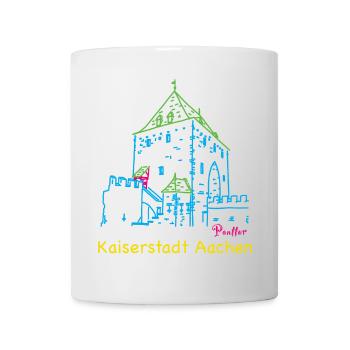 Kaiserstadt Aachen, Handzeichnung Ponttor - Tasse - Weiß - Vorne