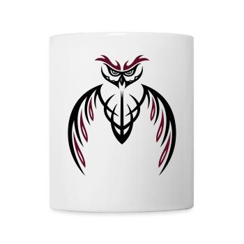 Tribal Eule, tattoo owl - Tasse - Weiß - Vorne