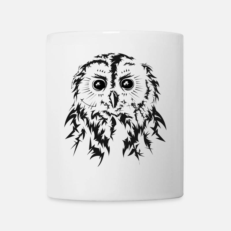 Eule Illustration Natur Kunst Artwork Tiere Wald - Tasse - Weiß