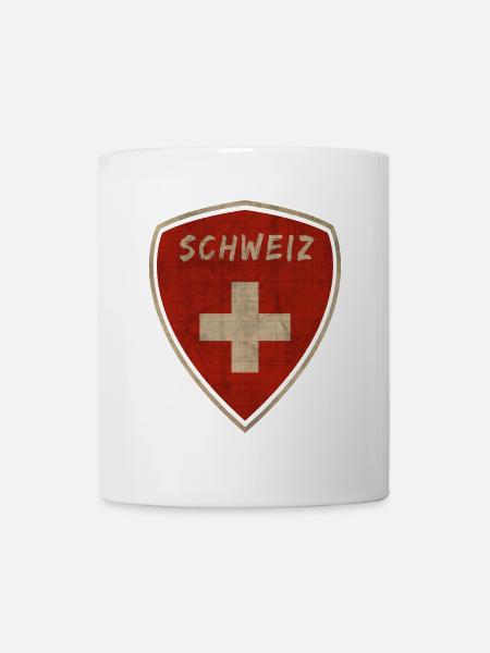 Schweiz Vintage Wappen / Geschenk Zürich - Tasse - Weiß