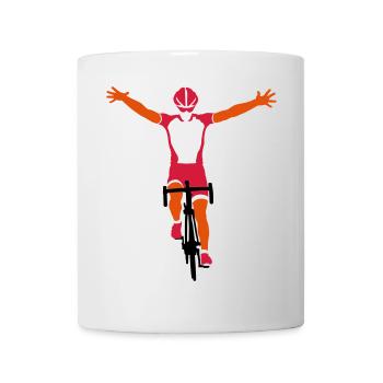 Road cyclists at finish - Mug - white - Front