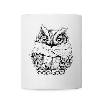 Frierende Eule - Tasse - Weiß - Vorne