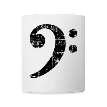 Bass Clef Vintage Music Design (Noir) - Mug blanc - blanc - Devant