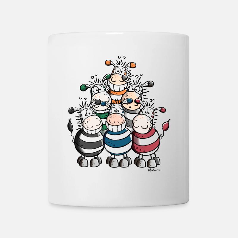Bunter Zebrahaufen - Tasse - Weiß