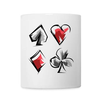 Skat Poker Rami Jeu de Cartes Costumes Coeur de Pique Caro - Mug blanc - blanc - Devant