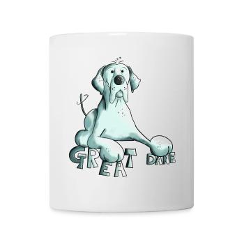 Happy Great Dane Dog - Mug blanc - blanc - Devant