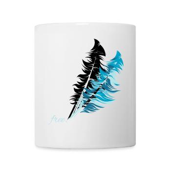 free feder feather frei freiheit illustration - Tasse - Weiß - Vorne