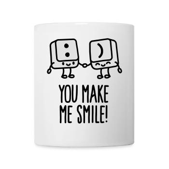 You make me smile - Tasse - Weiß - Vorne