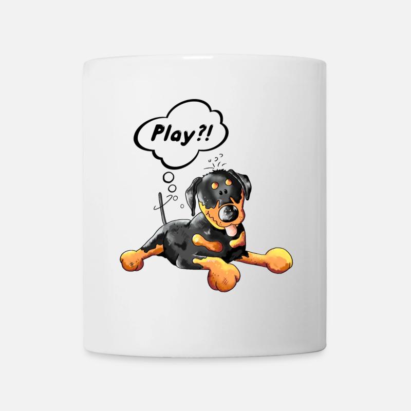 Rottweiler denkt sich Play - Tasse - Weiß