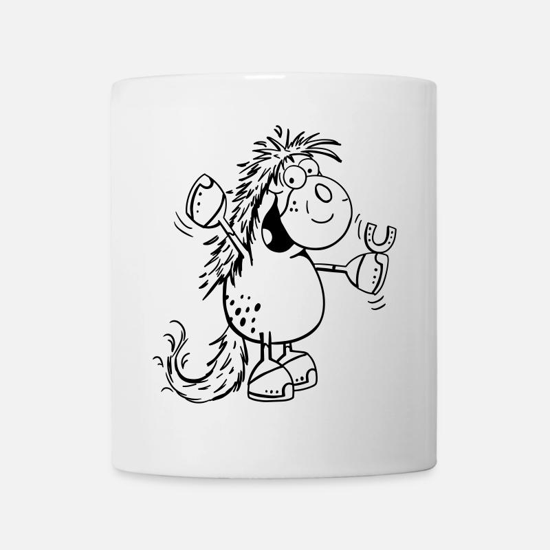 Cheval heureux - Chevaux - Poney - Mug blanc - blanc