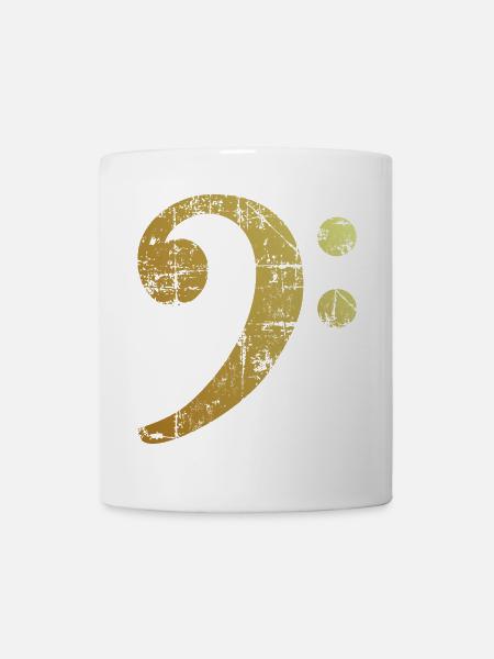 Bass Clef Ancient Gold - Mug - white