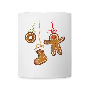 Weihnachtsplätzchen, Weihnachten, Lebkuchenmann. - Tasse - Weiß - Vorne