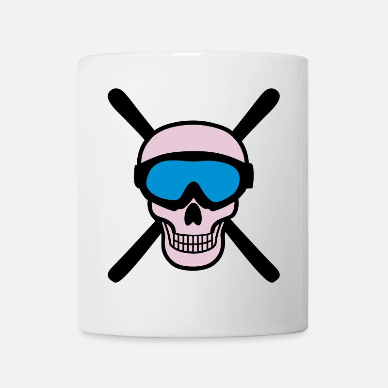 Skiing Skull - Mug blanc - blanc