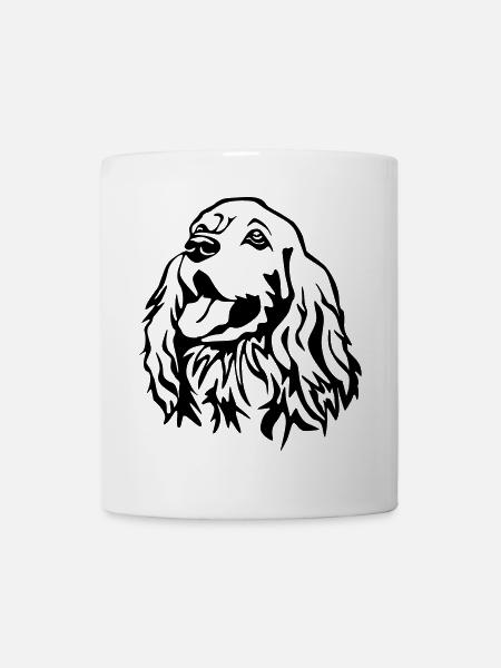 Cocker Spaniel head - Mug - white