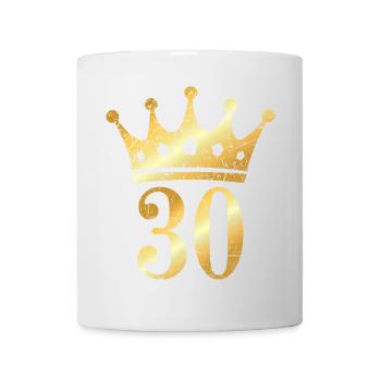 30. Geburtstag Krone (Vintage Goldgelb) - Tasse - Weiß - Vorne