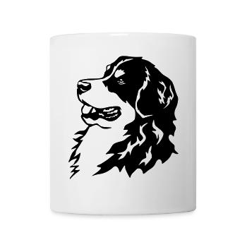 Bernese Mountain Dog head - Mug - white - Front