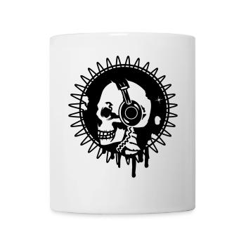 Skull with headphones in the professional - Mug - white - Front