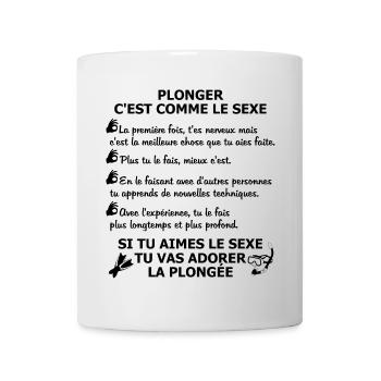 Plonger c'est comme le sexe - Mug blanc - blanc - Devant