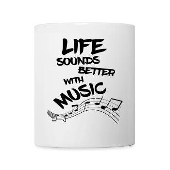 La vie est meilleure avec la musique, le chant des musiciens* - Mug blanc - blanc - Devant