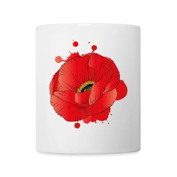 big blossom of a corn poppy as graffiti - Mug - white - Front