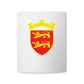 RED COAT OF ARMS LION TOWER GOLD COPYRIGHT RUNEMBERG - Mug - white - Front