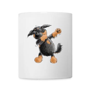 Hovawart Dab Dance Comic I Dabbender Hund - Mug blanc - blanc - Devant