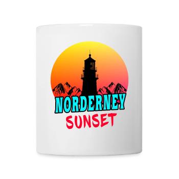 Norderney Sunset Leuchtturm Design / Geschenkidee - Tasse - Weiß - Vorne