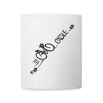 bicycle, bike, Fahrrad, cycle mit Blumen - Tasse - Weiß - Vorne
