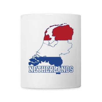 Netherlands Flag Map Silhouette - Mug - white - Front